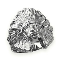 Sterling Silver Aztec Warrior Chief Men&#39;s Ring - £47.77 GBP