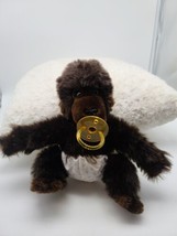 Vintage 1983 Dakin Baby Gorilla Ape 8&quot; Plush Pacifier Diaper &amp; Bonnet  - £31.07 GBP