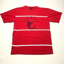 Vintage Nautica Tee T Shirt Mens M Red Sailfish Marlin Nautical Fishing Striped - £15.69 GBP