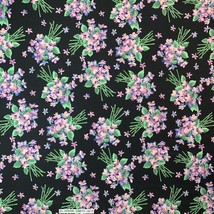 Lilac Garden Floral Fabric Purple Flowers by Hi Fashion Fabrics 100% Cotton - £5.75 GBP+