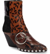 RARE! Jeffrey Campbell Sz 6 Asprok Wedge Boots Snake Leopard Patchwork $275 - £50.41 GBP