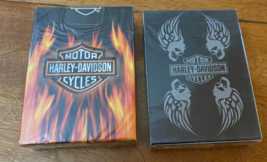Harley Davidson Playing Cards Black and Orange- 2 Packs - New/Sealed - £7.74 GBP
