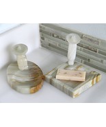 Vintage Carved Onyx Ash Trays Soap Dishes Mexican Southwestern Design - $56.00