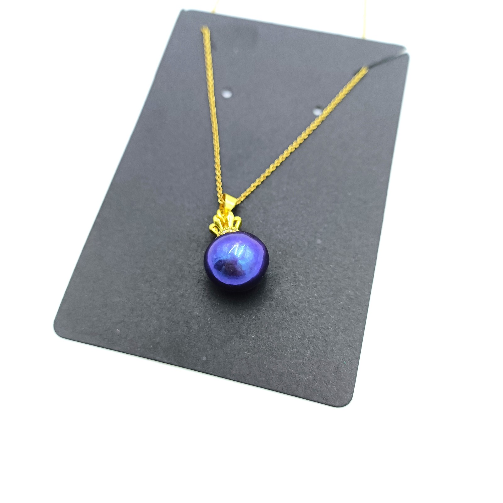 Upzilo Necklaces Fashion Necklace with a Blue Beads for Women, 14k Gold-Plated - £29.40 GBP