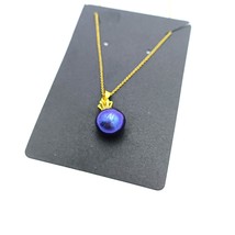 Upzilo Necklaces Fashion Necklace with a Blue Beads for Women, 14k Gold-Plated - £29.02 GBP