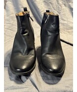 Franco Sarto Black Ankle Boots Women’s 8M Wedge Heel Zip Side Faux Leather - $269.48 MXN