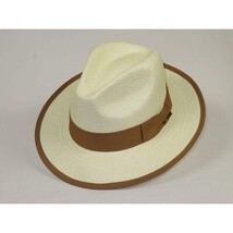 Men's Bruno Capelo Genuine Straw Hat Snap Brim Fedora PANAMA PM591 Ivory image 3