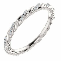 0.16Ct Moissanite Diamante Twist Corda Matrimonio Anniversario Fascia Argento - £77.37 GBP