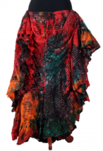 Multi Colored 25 Yard Tribal BellyDance Patchwork ATS Gypsy TyeDyed Boho Skirt~ - £80.41 GBP