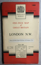 LONDON N.W. Ordnance Survey one-inch foldout map of Great Britain (1963) - $27.14 CAD