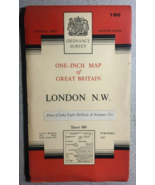 LONDON N.W. Ordnance Survey one-inch foldout map of Great Britain (1963) - $27.14 CAD
