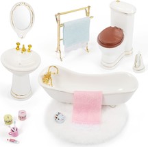 Dollhouse Furniture Toys For Dollhouse Bathrooms, Including Toilets, Bat... - £29.50 GBP