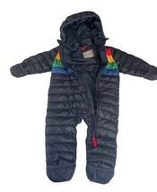 Primary Baby Puffer Snowsuit Rainbow Stripe 6-12 Months Convertible Feet Mittens image 2