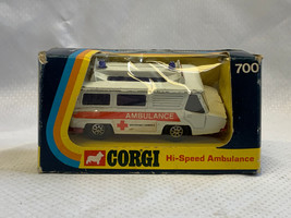 Vtg 1973 Corgi Models Hi-Speed Ambulance 700 Diecast 1:43 Vehicle Whizzwheels - £23.94 GBP