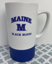 UMO Maine Black Bears Coffee Mug White Blue Anti Slip Blue Bottom 16oz - £11.89 GBP