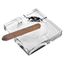 5 Hand Crafted Square Crystal Cigar Ash Tray - £85.44 GBP