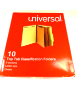 Universal Classification Folder, Letter, Eight-Section, Green, 10/Box (U... - $152.59 MXN
