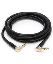 10Ft Premium Stereo 6.35Mm 1/4&quot; Inch Trs Male To M Right Angle Audio Cable Gold - £38.02 GBP