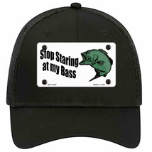 Stop Staring At My Bass Novelty Black Mesh License Plate Hat - £23.12 GBP