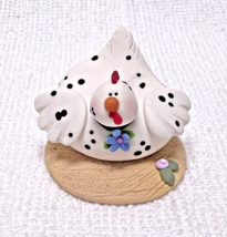 White Speckled Chicken ELAYNE WATRUS SCULPTURE Coynes &amp; Company 1 1/8&quot; x... - $24.26
