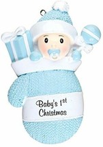 BABY&#39;S FIRST CHRISTMAS BLUE BOY MITTEN CHRISTMAS TREE ORNAMENT PRESENT GIFT - $9.18