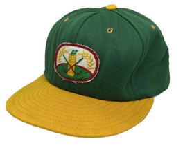 Vintage Golf Hat Cap Size Small Golf Clubs Patch Green &amp; Yellow Stevens 80s - £14.32 GBP