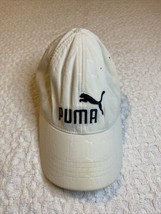 Puma Cap Women&#39;s Adjustable 6 Pannels Os White Embroidered Black Logo - £10.69 GBP