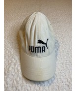 PUMA CAP WOMEN&#39;S ADJUSTABLE 6 PANNELS OS WHITE EMBROIDERED BLACK LOGO - $20.51 CAD