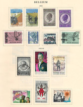 BELGIUM 1965 Very Fine Mint &amp; Used Stamps Hinged on List: 2 Sides - £1.72 GBP