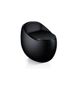 Matte Black Personalized Siphon Jet Toilet  Compact Egg-Shaped Design G... - $3,017.32 CAD