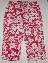 Bill Blass Low Rise Red Floral Jean Capris Size 12 Brand New - £14.94 GBP