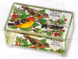 Beveled Glass Boxes -- Birds of a Feather -- Psalm 96:1 - £27.10 GBP