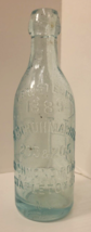 Aqua Blob Top Beer Soda Bottle H Schuhmacher 1889 NY Richmond Rd Staplet... - £37.11 GBP