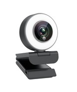 Streaming 1080P Hd Webcam Built In Adjustable Ring Light And Mic. Advanc... - £80.20 GBP