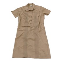 Cotton Summer Dress 1960&#39;s Brown Plaid Pattern - £19.38 GBP