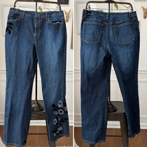 Talbots Applique Embroidered Straighten Leg Jeans 12 - $31.50