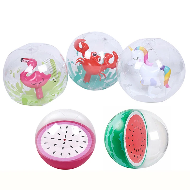 Swimming Pool Toys Unicorn Flamingo Inflatable Beach Ball Floating Ballo - $10.16