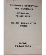 Vintage Coronado Chorister FM-AM Transistor Radio Model RA44-7705A Instr... - $2.99