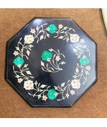 12&quot; black Marble Side table top Lapis Lazuli Home Decor - $726.45 CAD