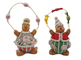 Vintage Gingerbread Christmas Holiday Figurines Polystyrene Candy Glitter Sugar - £22.98 GBP
