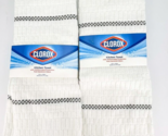 Clorox Kitchen Towels 16&quot; x 28 Gray Stripe Bleach Safe 50 Washes Lot Of ... - £11.68 GBP