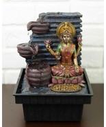 Ebros Hindu Goddess of Prosperity Sri Lakshmi Sitting On Lotus Water Fou... - $48.99