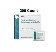Lot of 200 - PDI Castile Soap Towelette 7.7&quot; x 5&quot; Individually Packet - $23.75