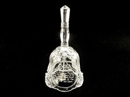 Psalm 23 Hand Bell, Clear Glass, Frosted Praying Hands, Etched Text, Leaf Art - £15.31 GBP