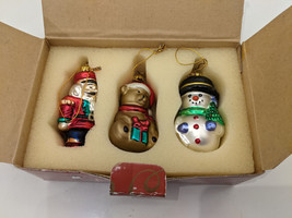 Avon Traditional Glass Ornaments 2001 Set of 3 Hand Painted in Original Box - $8.44