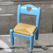 Fisher Price Loving Family 1993 Vintage Dollhouse Furniture Kitchen Chair Blue - $9.89