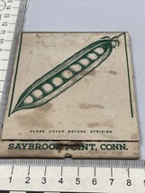 Giant Matchbook Cover  Rough Condition  Saybrook Point, Conn  No Matches... - £9.67 GBP