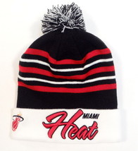 New Era NBA Miami Heat Knit Cuff Beanie with Pom Pom Adult One Size NWT - £17.51 GBP