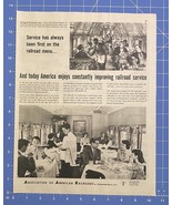 Vintage 1950s Print Ad Improving Railroad Service Dining Car 1800s 13.5&quot;... - £11.31 GBP