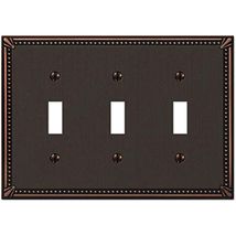 Amerelle 74TTTDB Imperial Bead Wallplate, 3 Toggle, Cast Metal, Aged Bro... - $24.64